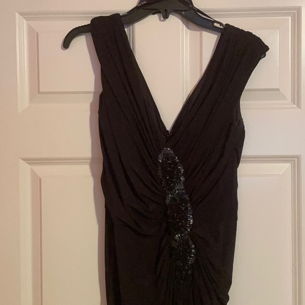 M Tadashi Soji black gown